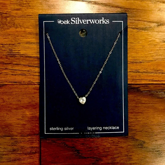 Silverworks Jewelry Sterling Silver Necklace With Cz Heart